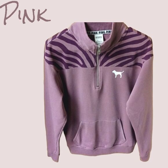 PINK VICTORIA SECRET Womens 1/2 Zip Pullover Sweatshirt. - Picture 1 of 11
